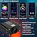 AZIMOM Small Size 16W Twinkle& Sound Activated Fiber Optic Light Source RGBW Light Box Engine Diver APP/Remote Control Music Sensor Mode for Car Home Star Ceiling Light Effect Decoration