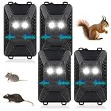 Upgraded Rodent Repellent for Car Engines,4 Pack Battery Operated Mouse Repellent Ultrasonic Plug-in Control for Rat Mice Squirrel Electronic Repellent Devices for Car,Attic,Garage,Barn,Indoor,Outdoor
