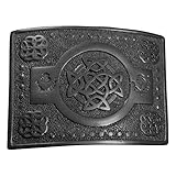 tartan city uomo fibbia cintura kilt scozzese nodo celtico design cardo finitura nera/celtic fibbia della cintura