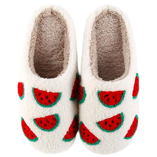 Image of Women's Men's Cute Fuzzy Heart Slippers Memory Foam Fluffy Couple Slippers Cozy House Indoor Outdoor Shoes