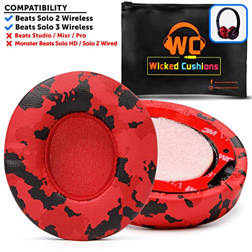 Wicked Cushions Beats Solo 2 Ear Pad Replacement - Compatible With Solo 2