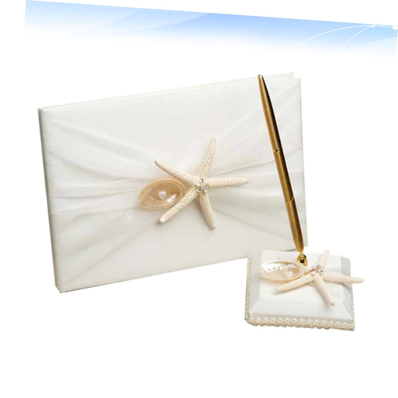 Didiseaon Guest Book Spiaggia Stile con Penna e Supporto Libro Firme per Nozze e Fidanzamento Album Messaggi Ospiti per Cerimonie e Ricevimenti Accessorio Matrimonio Indispensabile