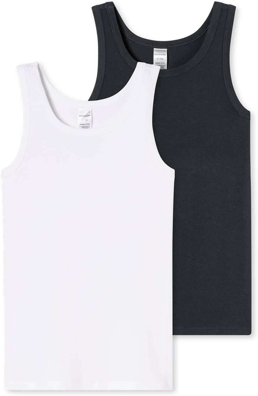 Schiesser Schiesser Jungen 2 Pack Untershirts - 95/5 Multipacks - Größe 140 Bis 176 Boys Underwear