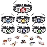 7 Estilos: Nuestra pulsera de elementos tiene 7 estilos diferentes, a saber, elemento de hielo, elemento de viento, elemento de trueno, elemento de agua, elemento de fuego, elemento de oro y elemento de hierba para satisfacer sus diferentes necesidades. La insignia de la pulsera se puede quitar y combinar libremente.