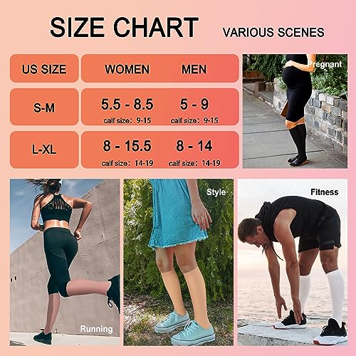 Image of Iseasoo 4 Pairs Compression Socks for Women Circulation-Best Support for Nurses,Running,Athletic,Travel
