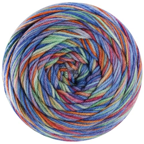 LANA GROSSA Meilenweit 100 Confettini | Sockenklassiker, bedruckt und waschmaschinenfest | Handstrickgarn aus 80% Schurwolle (Merino) & 20% Polyamid | 100g Wolle zum Stricken & Häkeln | 400m, FB4485