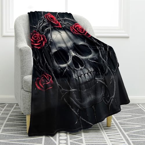 Jekeno Skull Gifts Blanket Gothic Throw Blanket