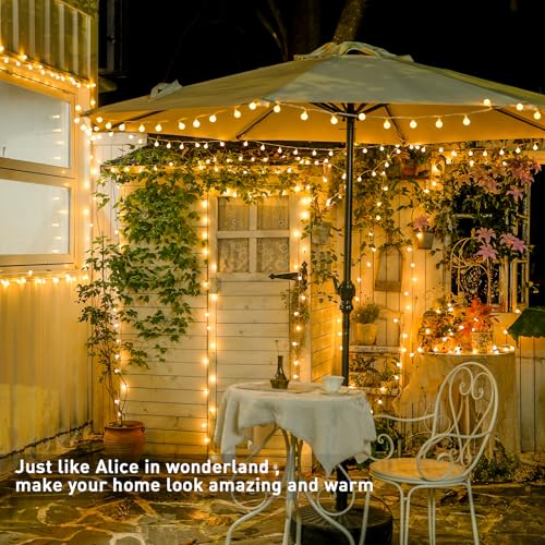 JMEXSUSS 100 LED Connectable Globe String Lights Indoor Bedroom, 33ft Warm White Christmas Lights Plug in with Remote, 8 Modes Hanging Fairy Light Outdoor for Room Classroom Party Spring Home Decor by JMEXSUSS - Image 3
