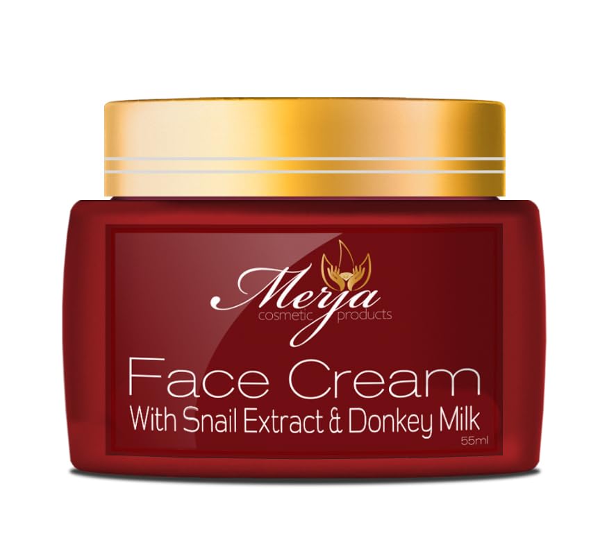 Miniatura 2 de Merja Crema facial antienvejecimiento de hierbas con leche de burro y extracto de caracol, aloe y colágeno, día y noche, crema de refinación