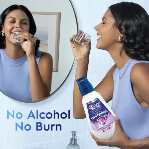 Crest 3D White Glamorous White Alcohol Free Multi-Care Whitening Mouthwash, Hydrogen Peroxide Mouthwash, Arctic Mint, 16 fl oz (473 mL) - Pack of 4, Crest Mouthwash - image 6