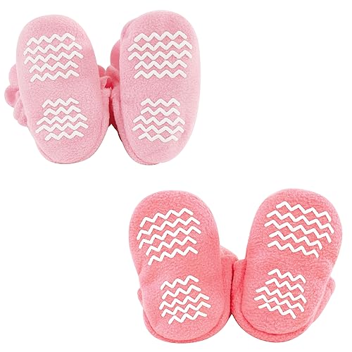 Image of Hudson Baby Cozy Fleece Booties with Non Skid Bottom,