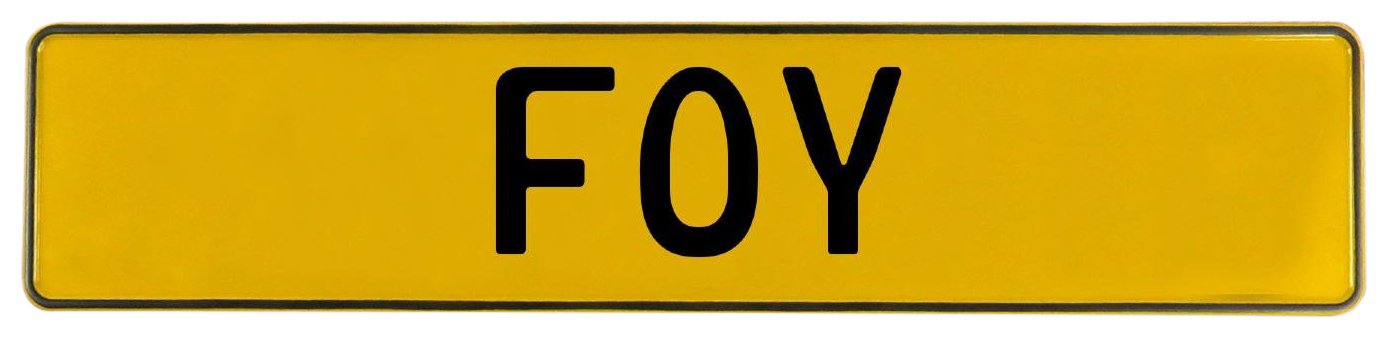 Vintage Parts 638367 Wall Art (Foy Yellow Stamped Aluminum Street Sign Mancave)