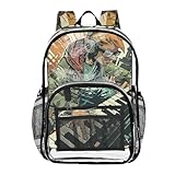 ISAOA Mochila transparente para niños, niñas, adolescentes que tocan el piano eléctrico, mochila escolar, mochila transparente, impermeable y resistente