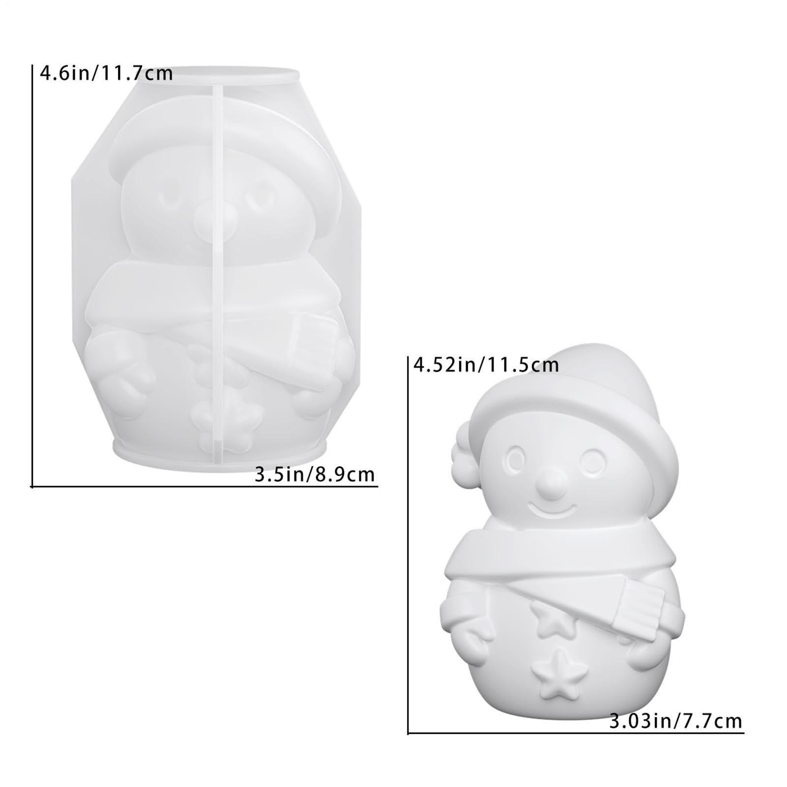 Weihnachtskerzen-Formen, 3D-Form, flexibel, Weihnachts-Schneemann-Form