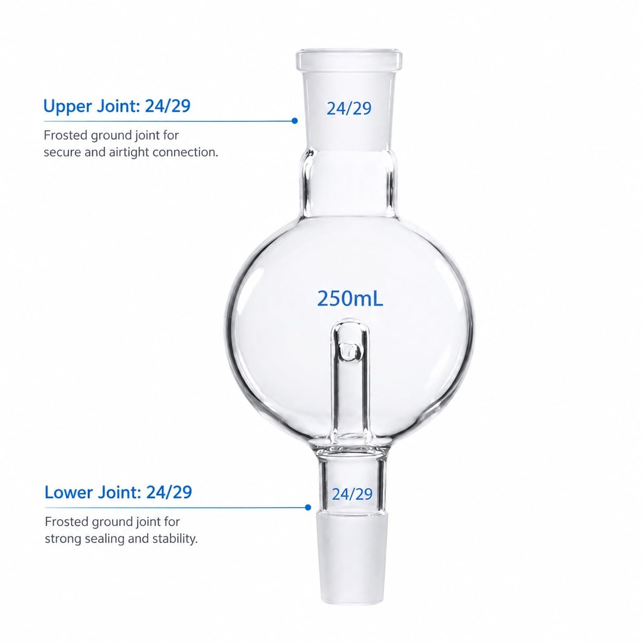 Szklana Nasadka Przeciwrozbryzgowa, Szkło Borokrzemianowe 3.3 – Adapter Chroniący przed Rozpryskiwaniem Podczas Destylacji-gór. 24/29 dol. 24/29 1000ml