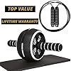 Ab Roller Wheel - 3-In-1 Ab Wheel Roller & Jump Rope - Ab Roller for Abs Workout - Ab Wheel Roller for Core Workout - Rueda Para Abdominales - Abs Roller for Abs Workout - Exercise Wheels for Abs - Workout Equipment for Home Workouts