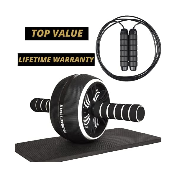 Ab Roller Wheel - 3-In-1 Ab Wheel Roller & Jump Rope - Ab Roller for Abs Workout - Ab Wheel Roller for Core Workout - Rueda Para Abdominales - Abs Roller for Abs Workout - Exercise Wheels for Abs - Workout Equipment for Home Workouts