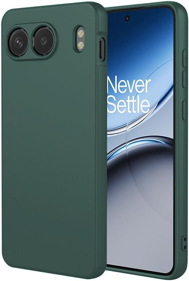 Image of DIZORO Microfiber Candy Compatible for Oneplus Nord 4 5G Smooth Touch Cushion Liquid Soft Silicone Gel Rubber Phone Cases Non-Slip Full Body Protective Shockproof Back Cover - Forest Green