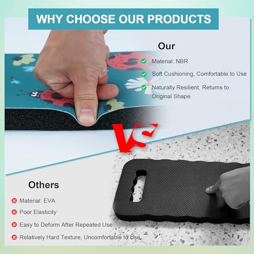 Image of MELOTOUGH Garden Kneeling Pad, 1 inch Thick Soft NBR Foam Kneeling Pads for Gardening, Cleaning, Work - Lightweight & Comfortable, 15.75 inchx7.2 inch (Ladybug)