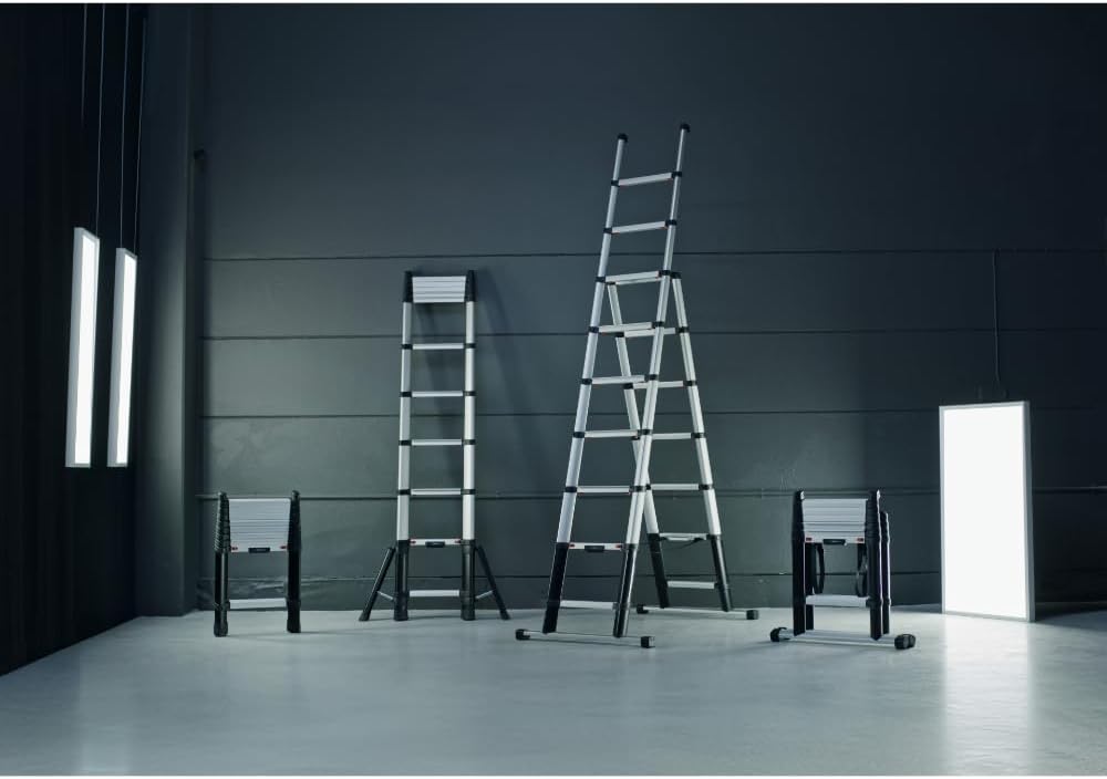 W.Steps Prime 13.5 FT | Telescopic Extension Ladder, ANSI Type 1A Certified, incl. stabilizers