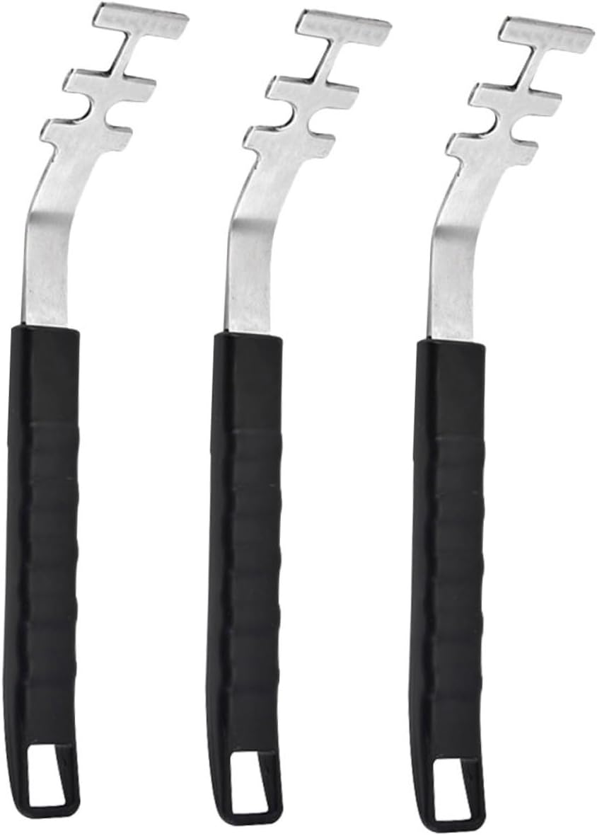 3pcs Stainless Steel Grill Grate Lifters for Outdoor Barbecue Cooking