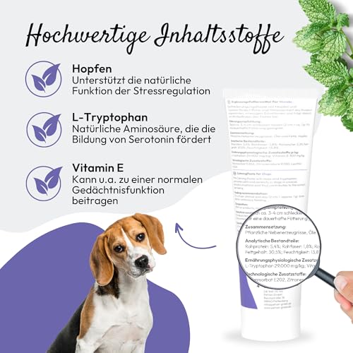PHA BeruhigungsPaste Hund - Natürliches Beruhigungsmittel für Hunde bei Silvester, Angst & Stress, Autofahrt, Tierarzt, Beruhigung Hund, Entspannungs- & Anti-Stress-Mittel