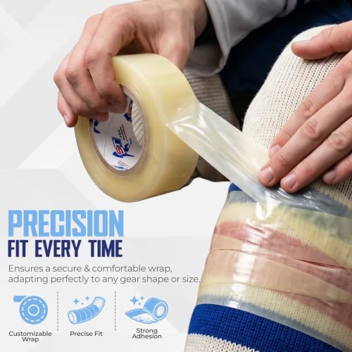 Image of ST Sports Tape Clear Hockey Tape 10 Pack - Shin Guard & Sock Tape | Strong Grip, Waterproof, Easy Tear, No Residue - Athletic Tape for Hockey, Soccer, Sports Gear & Equipment Hold