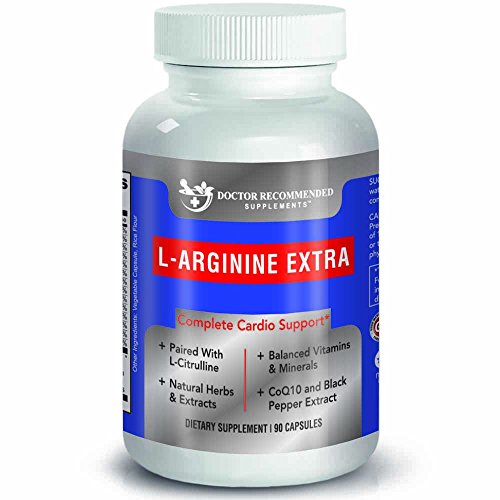 High Quality L-Arginine 1000 MG Nitric Oxide Formula by Doctor Recommended Supplements - Supports Cardio Health, Nitric Oxide Production , Stamina & More - 1 Month Supply
