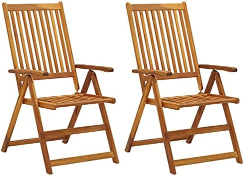 Garden Loungers 2 Pack with Pillows, Balcony Chairs, Outdoor Chair, Small Balcony Furniture, Chairs, Dining Chairs, Bistro Chair, Solid Acacia Wood
