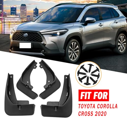Image of Mud Flaps Mud Guards Fit for 2020- Toyota Corolla Cross, Front & Rear Mud Splash Guards Accessories - 4 Pc, Black