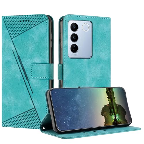 Mo-Beauty Funda para Vivo V27, Carcasa de Cuero PU Magnético Caso a Libro Magnético Soporte Plegable Flip Antigolpes Protectora Funda para Vivo V27 - Azul Claro