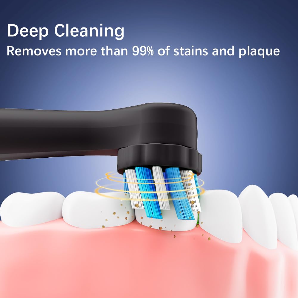 Cabezales de Cepillo de Recambio Compatibles con Oralb iO Series 2–10, Cerdas Suaves Redondeadas, Colocación Fácil con Click, Pack de 4 – Negro — view 4