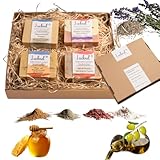Lucknel Naturseifen 4er-Set – Lavendel & Rosa Tonerde, Ziegenmilch & Sheabutter, Honig &...