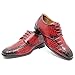Men's Alligator Crocodile Print Oxford Fashion Lace Up Dress Shoe croco-03 (Burgundy RED, us_Footwear_Size_System, Adult, Men, Numeric, Medium, Numeric_9_Point_5)