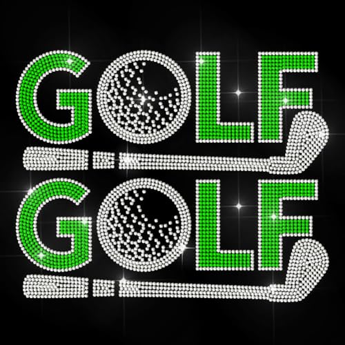 MAYJOYDIY Rhinestone Iron-On Golf Club Patches for Clothing