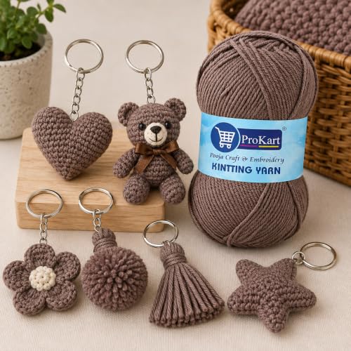 Image of ProKart Premium Woolen 4 Ply Hand Knitting Wool Yarn | Fine Weight Soft Yarn for Sweater, Scarf, Hat, Baby Clothes, Purse, Gift Bags & DIY Craft Accessories (Light Wine, 100gms x 1 Pack) - PRO23