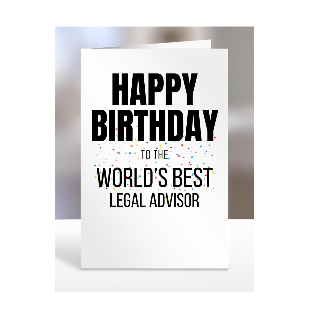 Happy Birthday to the World's Best Legal Advisor Card, Great Gift for Work Colleagues, Boss, Manager, Funny Presents, Joke, Silly, A5-224b_165 โ image 1