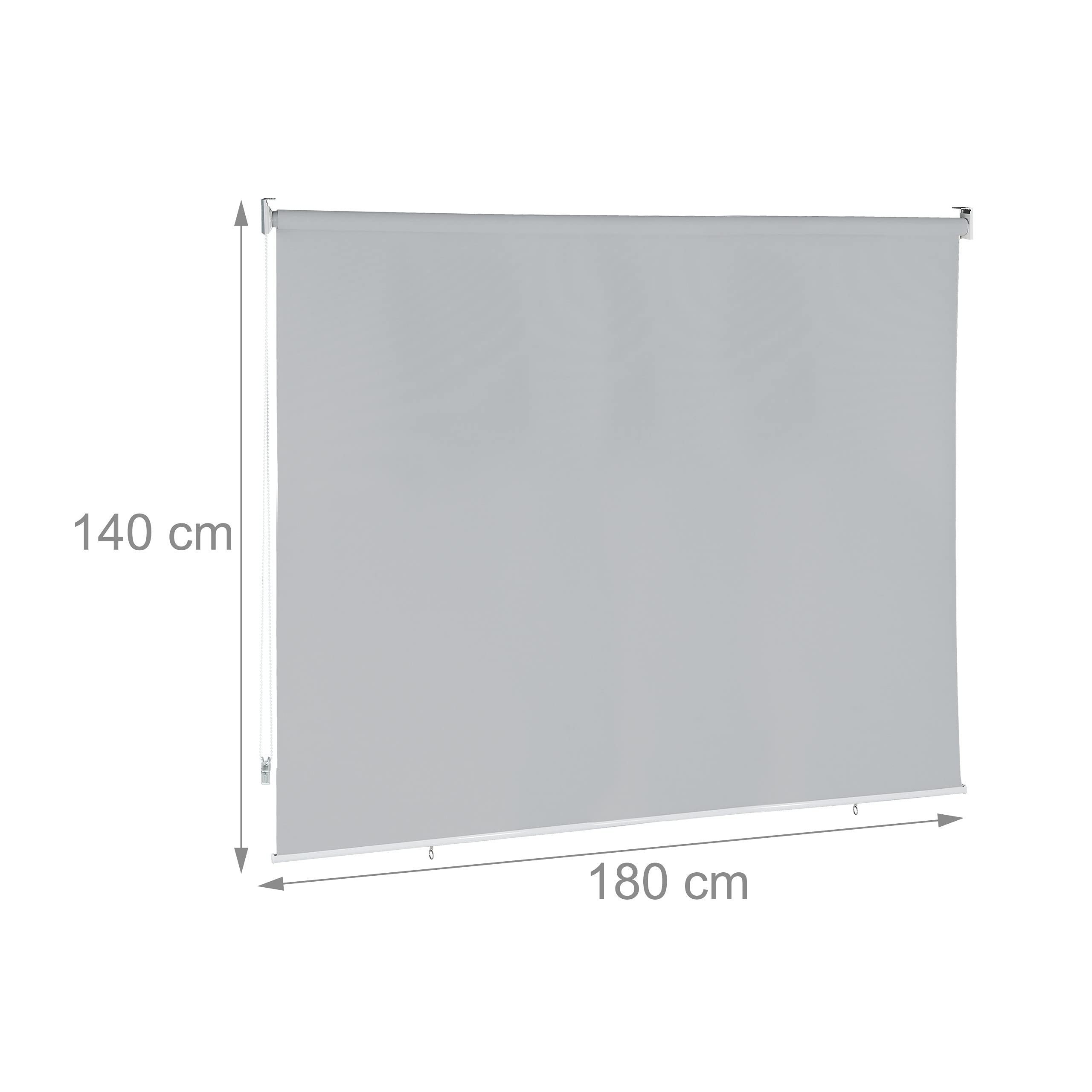 Relaxdays Store Vertical, 140 x 180 cm, extérieur pour Balcon, terrasse & Jardin, résiste aux intempéries, Gris