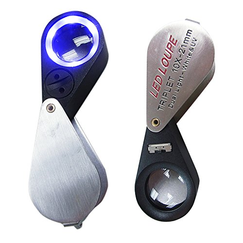 10 X 21Mm Mini Folding Illuminated Loupe Jewelry Magnifier Pocket With Led Light, For Gems Jewelry Jewelers Eye Rocks Stamps Coins Watches Hobbies Antiques Gems #TOP5