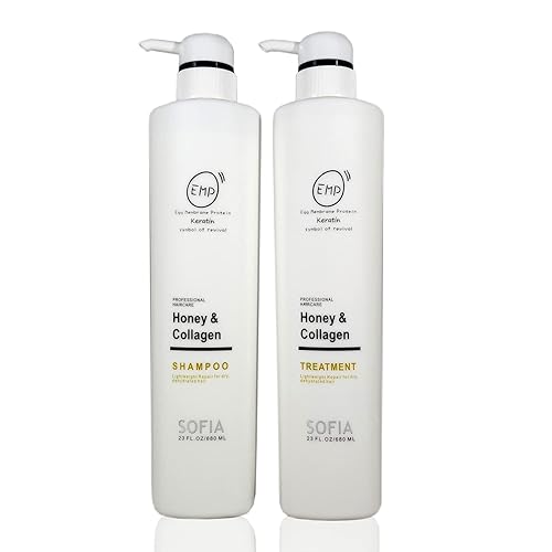 ODE SOFIA Honey & Collagen Champú y acondicionador, para cabello normal a seco, mujeres, hombres y adolescentes, 23 fl oz, 23.0 fl oz (juego de
