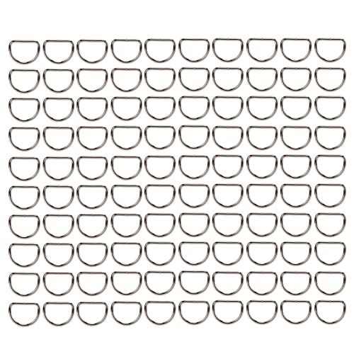 100 anelli a D in metallo resistente, clip a forma di D, accessori per collari per cani in ferro resistenti e durevoli per la cinghia toracica per bagagli per animali domestici (3x25x20mm)