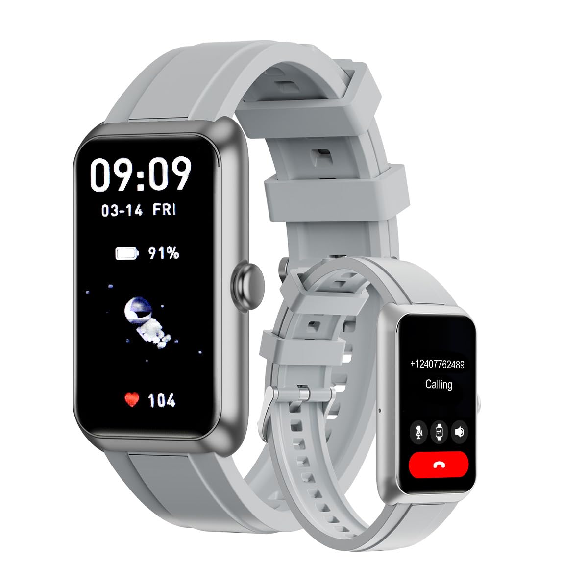 Fitness Tracker Watch for Women Men, Smart Watch with 24/7 Heart Rate Monitor Sleep Tracker Calls and Messages, IP68 Waterproof 1.47" IPS Screen Activity Trackers with Step Tracker, Pedometer (Silver)