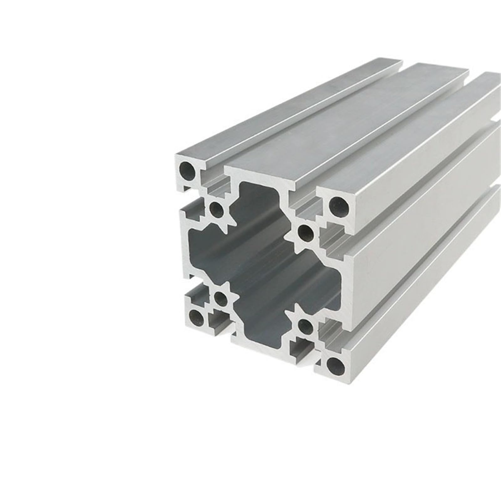 GTPBAO Profili estrusi in alluminio 8080 Profilo anodizzato argento 80x80mm Telaio tubolare quadrato for impieghi gravosi for piattaforma industriale Binario estruso(550mm 21.65" long)