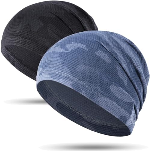 WTACTFUL 1Pack / 2 Pack Skull Caps for Men & Women - Breathable 3D Mesh Running Caps for Cycling, Gym