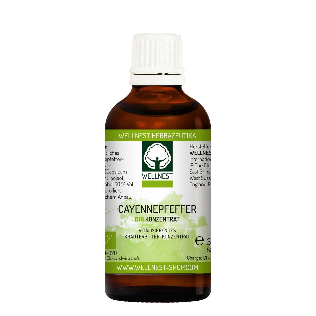 Bio Cayennepfeffer Konzentrat 1er Pack (1 x 50 ml) – naturrein, vegan, handgemacht aus indischem Chili