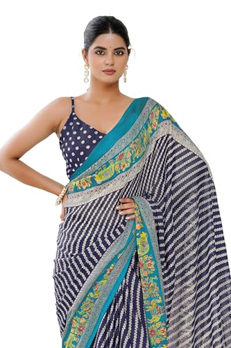 Image of MIRCHI FASHION Saree for Woman | Chiffon Floral Printed Breathable Occasional Sari with Blouse