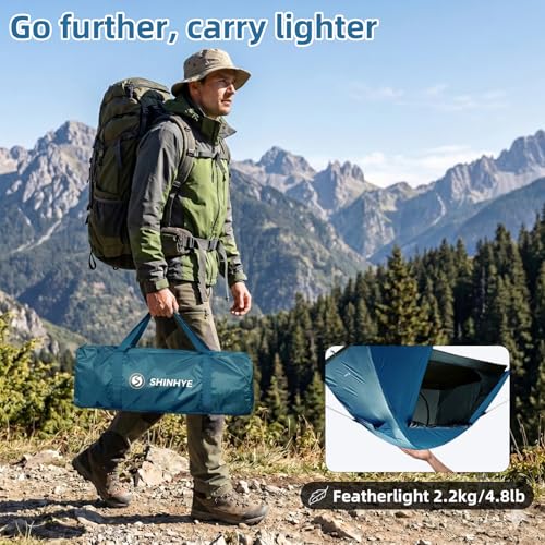 Image of ShinHye Backpacking Tent 2 /3 /4 Person - Ultralight Dome Portable Tents for Camping Easy Set Up, Outdoor Hiking Waterproof Camp Instant Tent Two Doors Double Layer