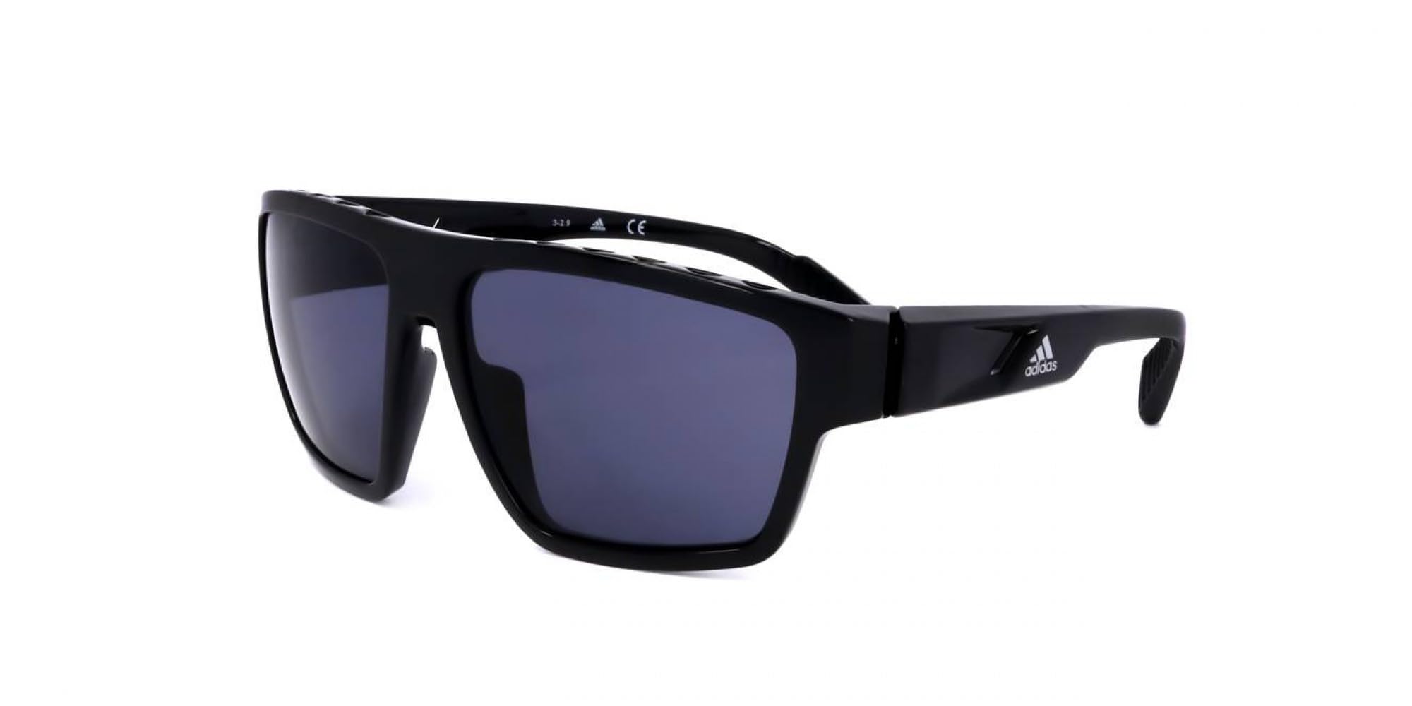 adidas Men's SP0008 Sunglasses, Shiny Black/Smoke, 61