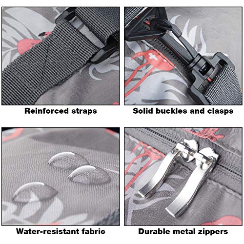 Wandf Foldable Travel Duffel Bag Carryon Luggage Sports Gym Weekend Tote Bag Water Resistant Nylon for Women (Flamingo E)