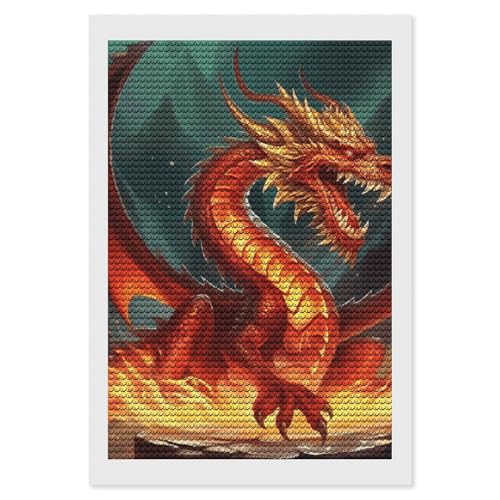 Kits d'art diamant roi dragon pour adultes broderie diamant rond